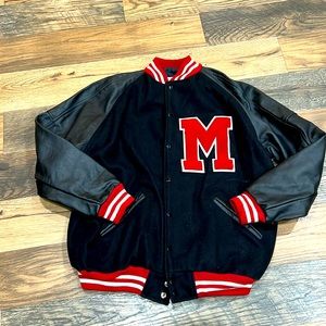 University Of Maryland Vintage Letterman Jacket - Leather and Wool - Men’s Large